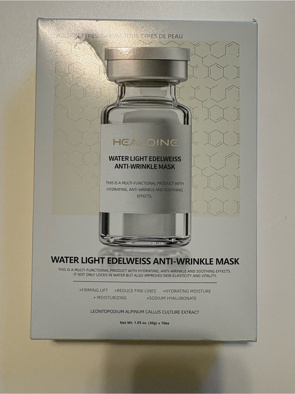 Water Light Edelweiss Anti-Wrinkle Mask — White
